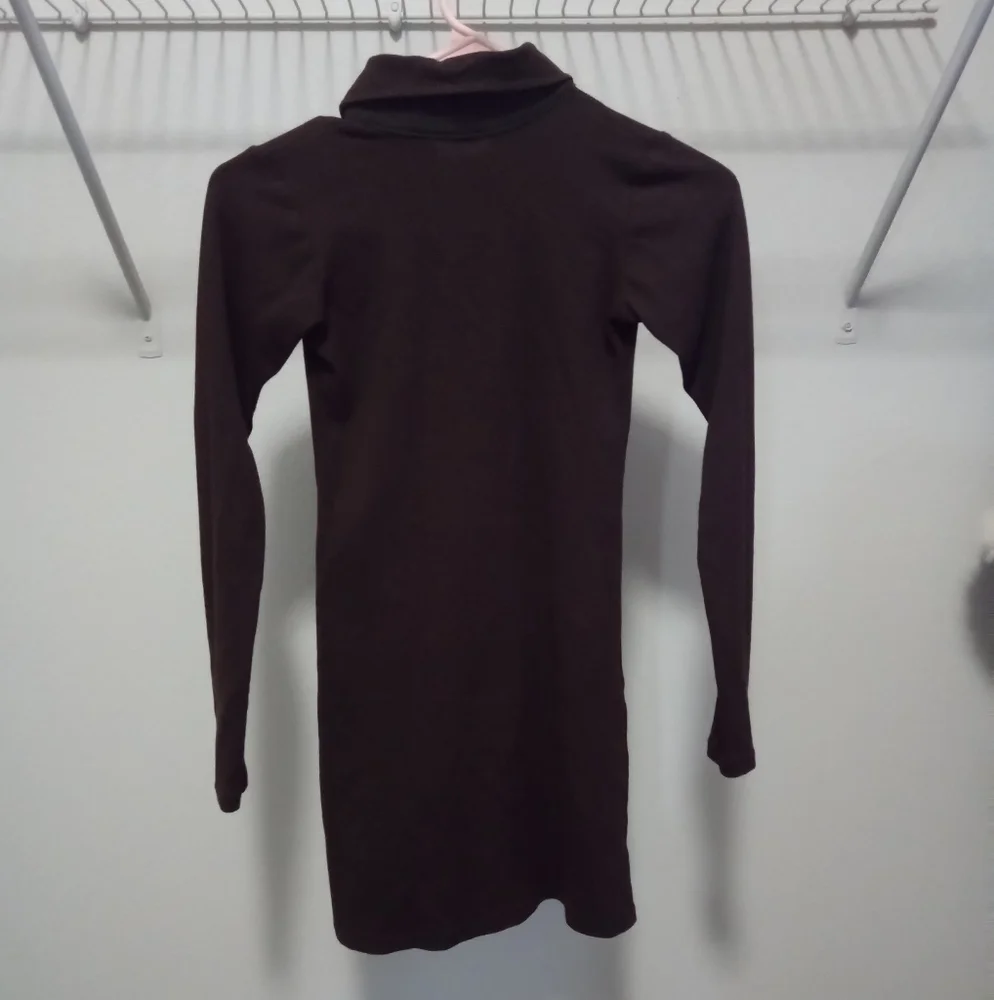 Motel Rocks Women's Luiza Mini Dress in Rib Bitter Chocolate Brown Size XS - Picture 5 of 6